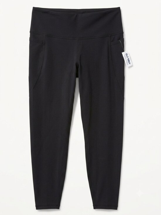 Old Navy Pants - NWT Old Navy PowerSoft High Rise 7/8 Ankle Leggings Bundle XL Black & Burgundy